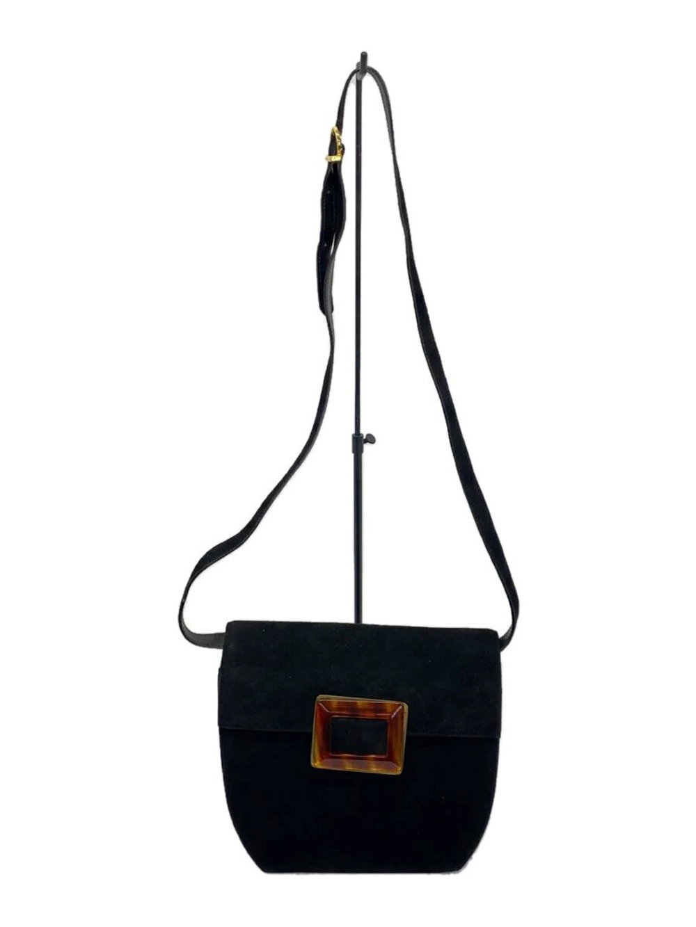 Salvatore Ferragamo Shoulder Bag Suede Black